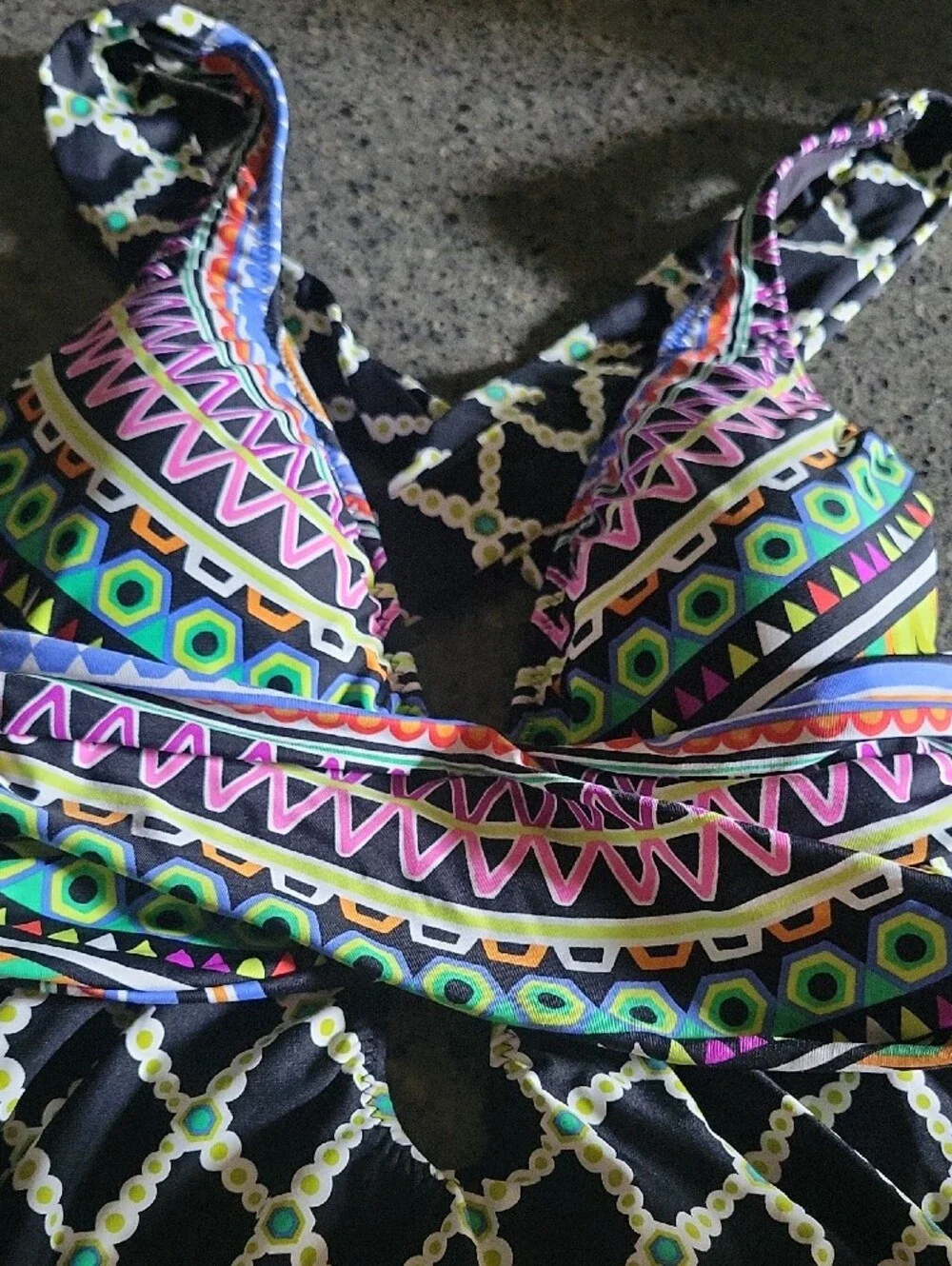 Trina Turk Black Multi-Color Patterned One-Piece Swimsuit - Picture 2 of 11